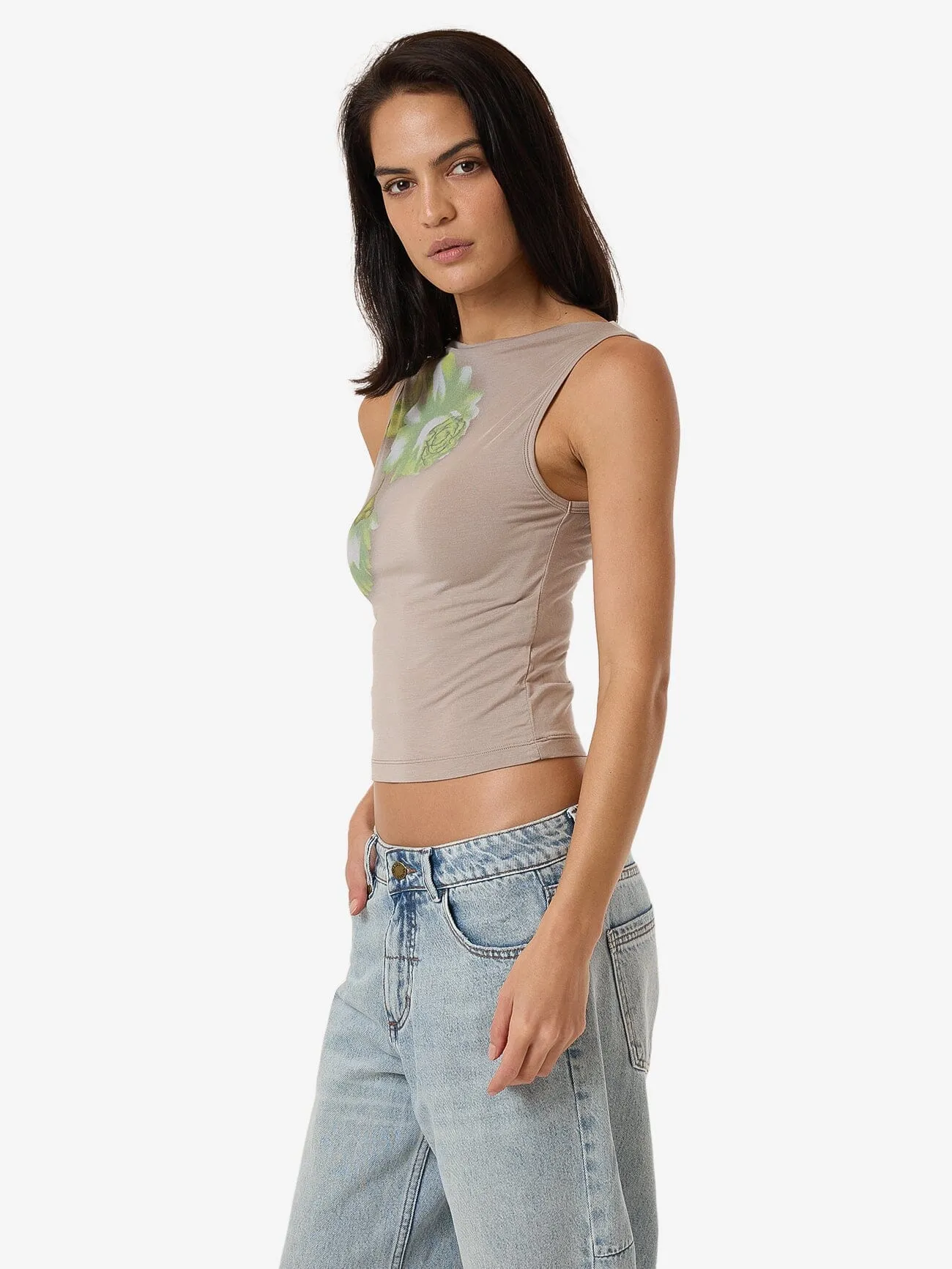 Amoroso Sabrina Tank - Silver Ash