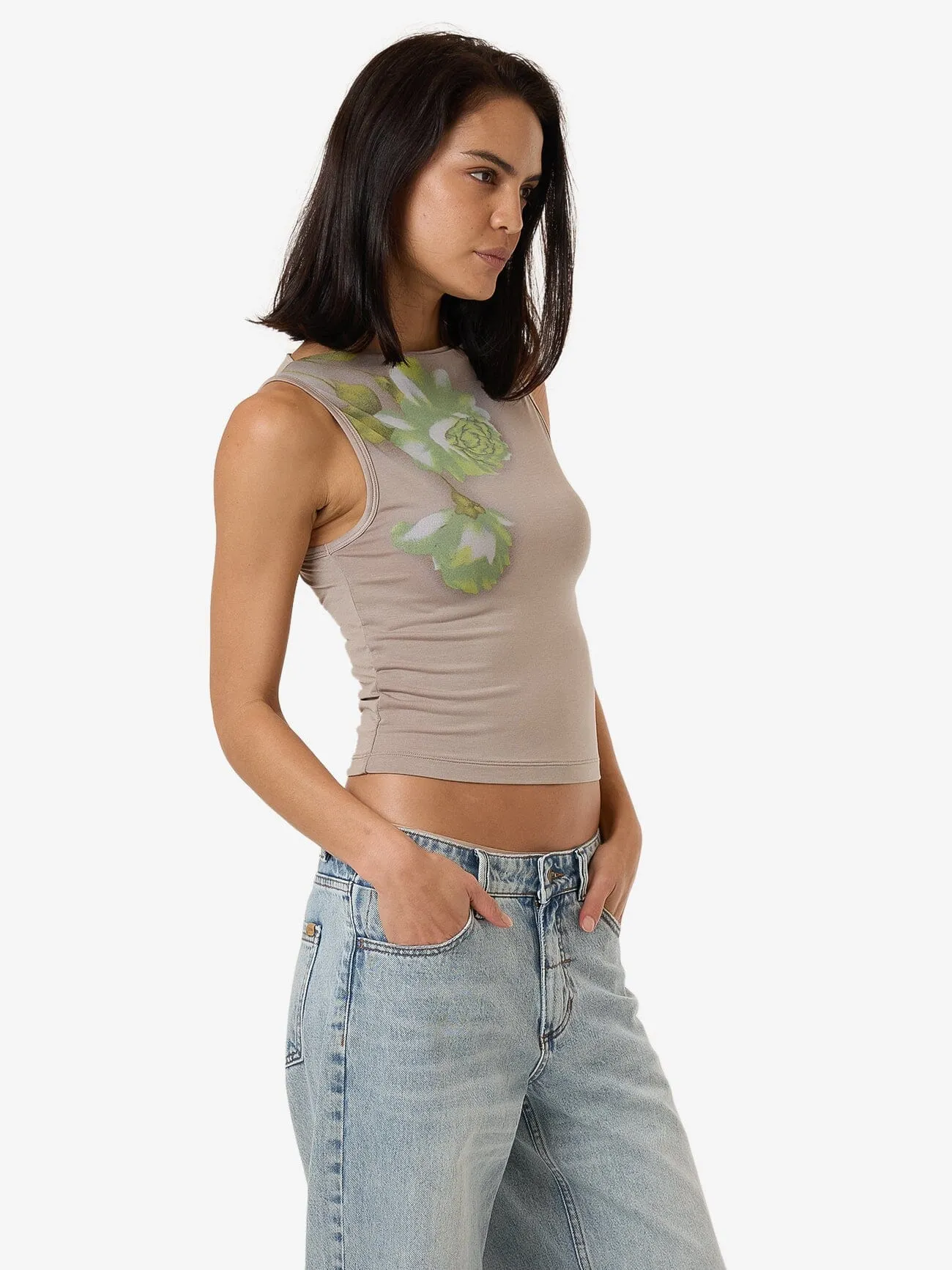 Amoroso Sabrina Tank - Silver Ash