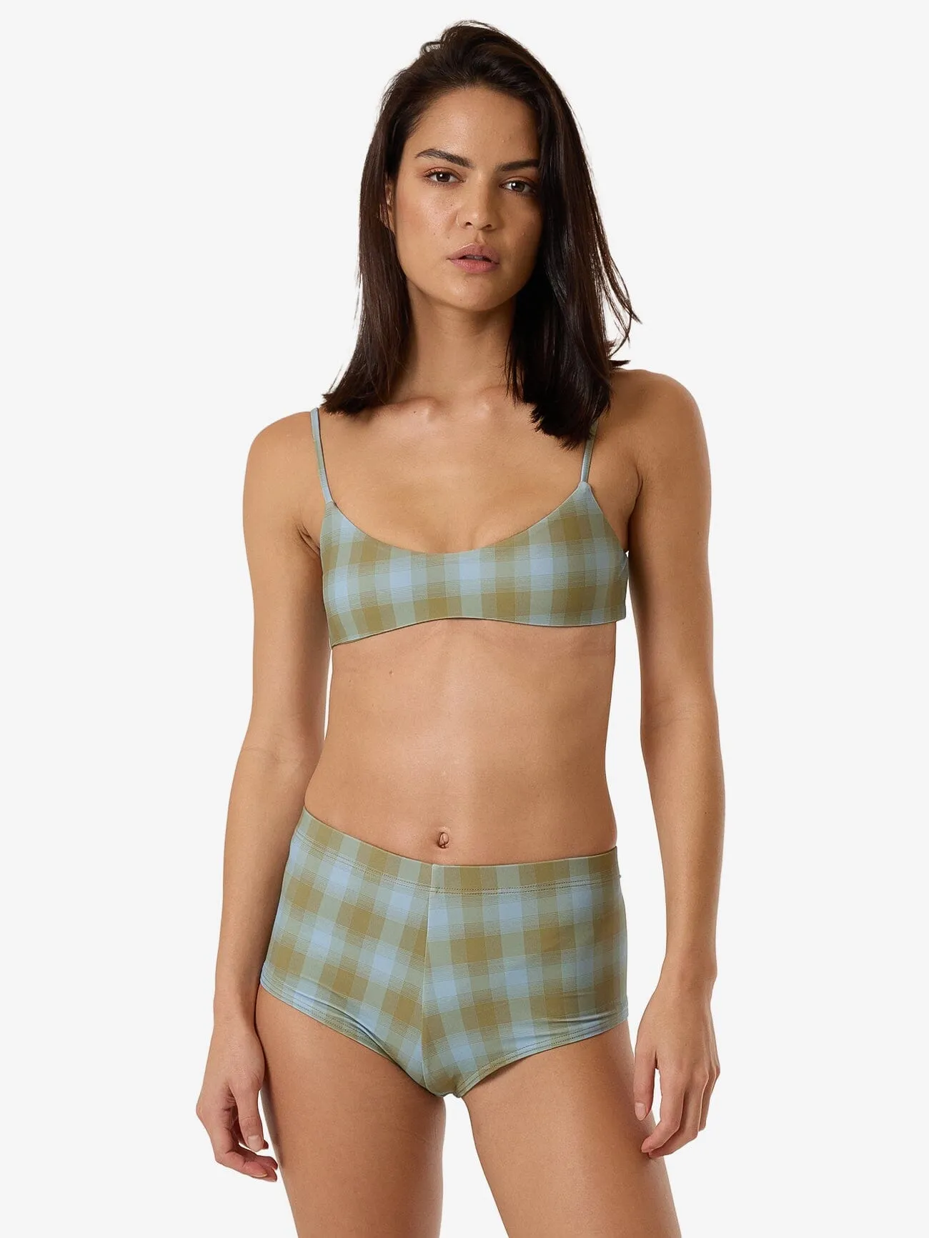 Ansley Boy Leg Bikini Bottom - Blue Stone
