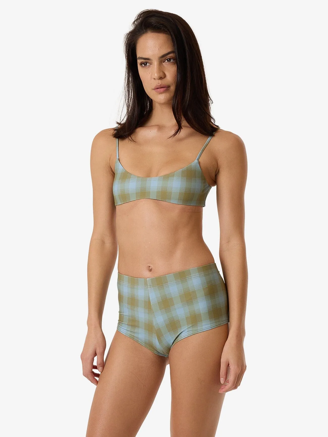 Ansley Boy Leg Bikini Bottom - Blue Stone