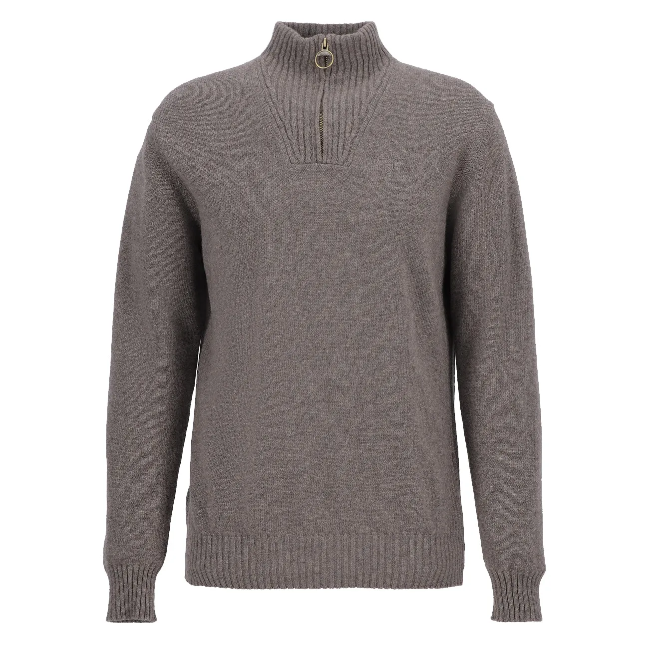 Barbour Essential Lambswool Half Zip Knitted Jumper Dark Stone