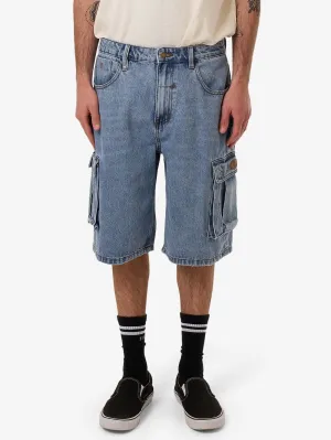 Big Slacker Denim Cargo Short - Vintage Stone Blue