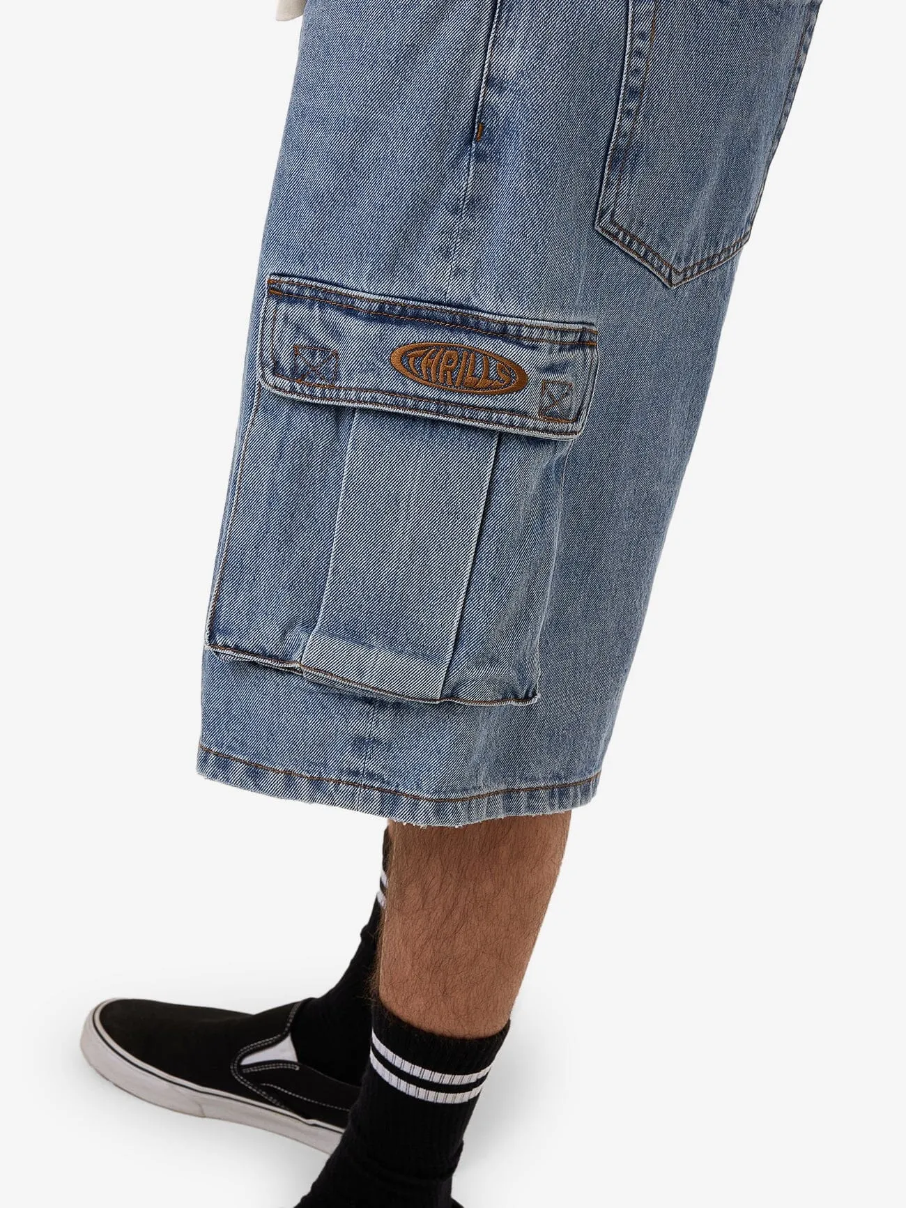 Big Slacker Denim Cargo Short - Vintage Stone Blue