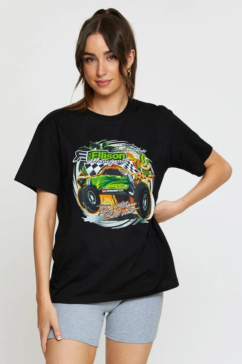 Black Vintage T Shirt Short Sleeve