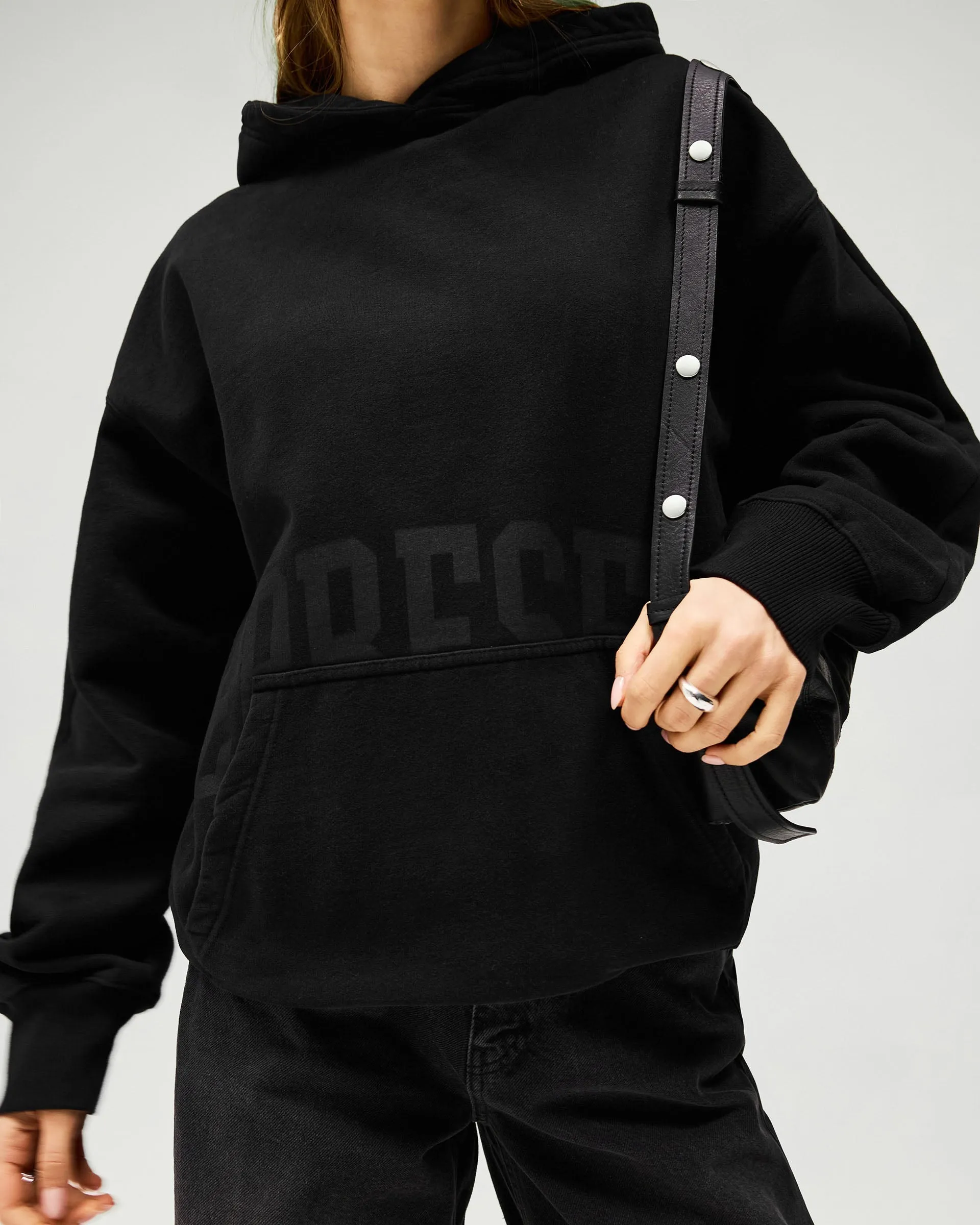 Boyfriend Graphic Hoodie - Black Coffee