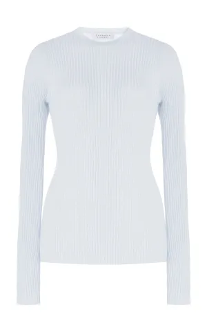Browning Knit Sweater in Light Blue Cashmere Silk