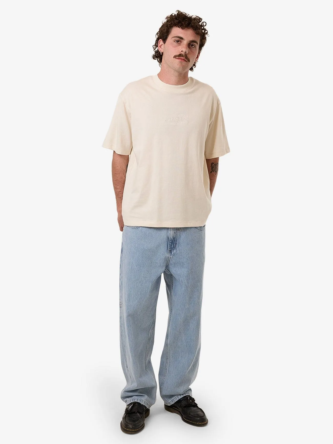 Chain Of Formation Embro Box Fit Oversize Short Tee - Unbleached
