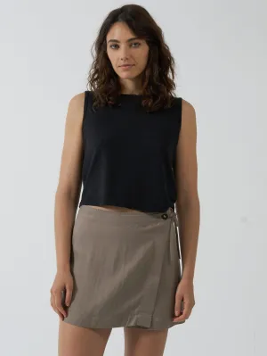 Ciara Wrap Skirt - Silver Grey