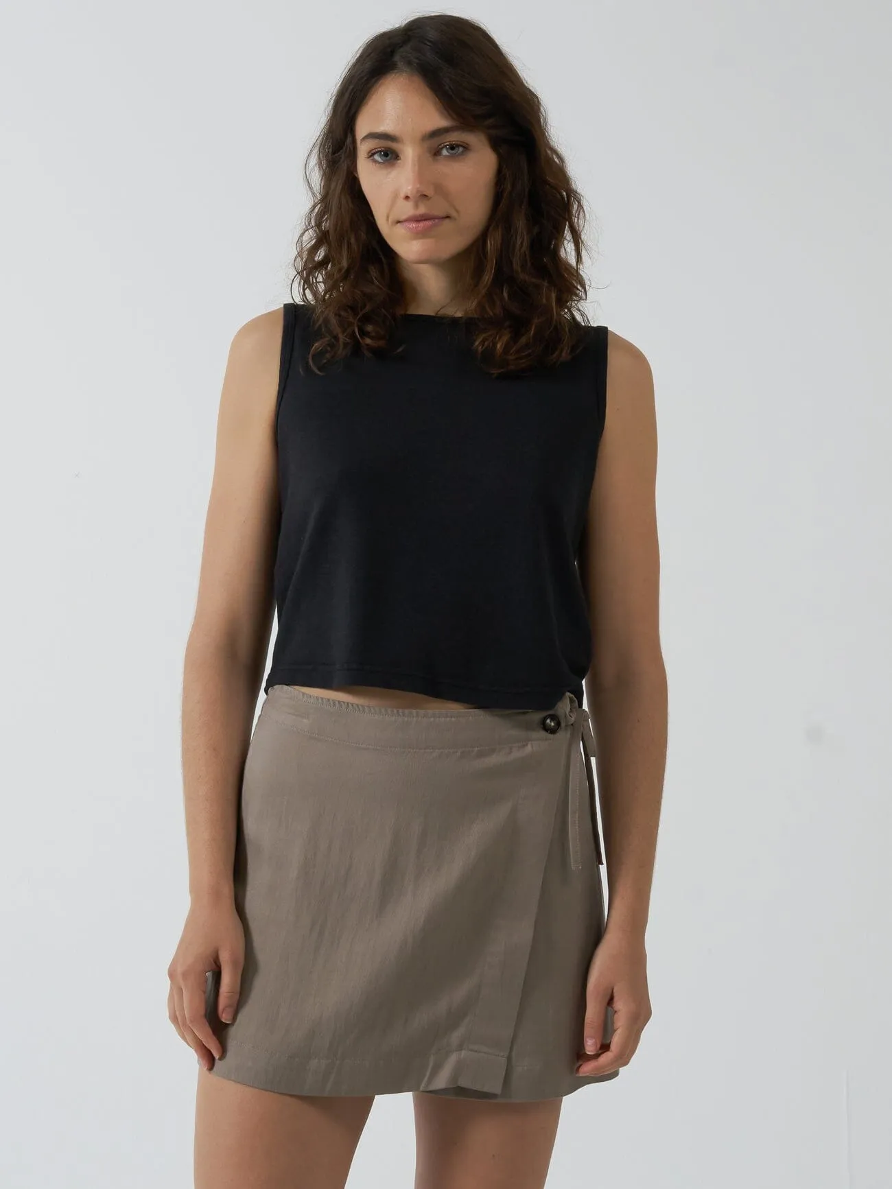 Ciara Wrap Skirt - Silver Grey