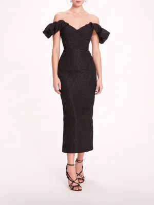 Cloque Midi Dress