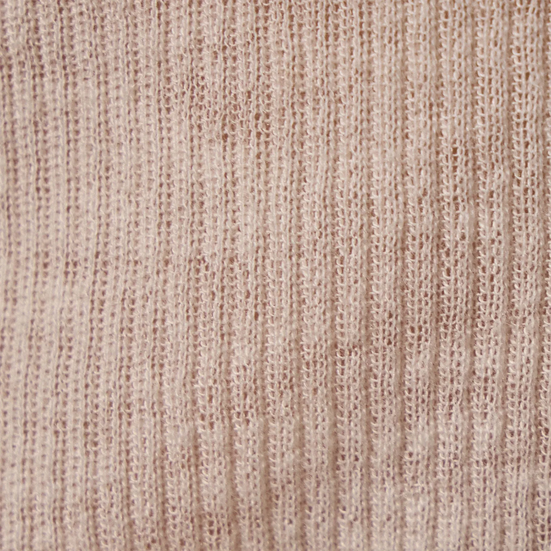 Cotton Cashmere Blend Ribbed Long Sleeve Crew - Ivory