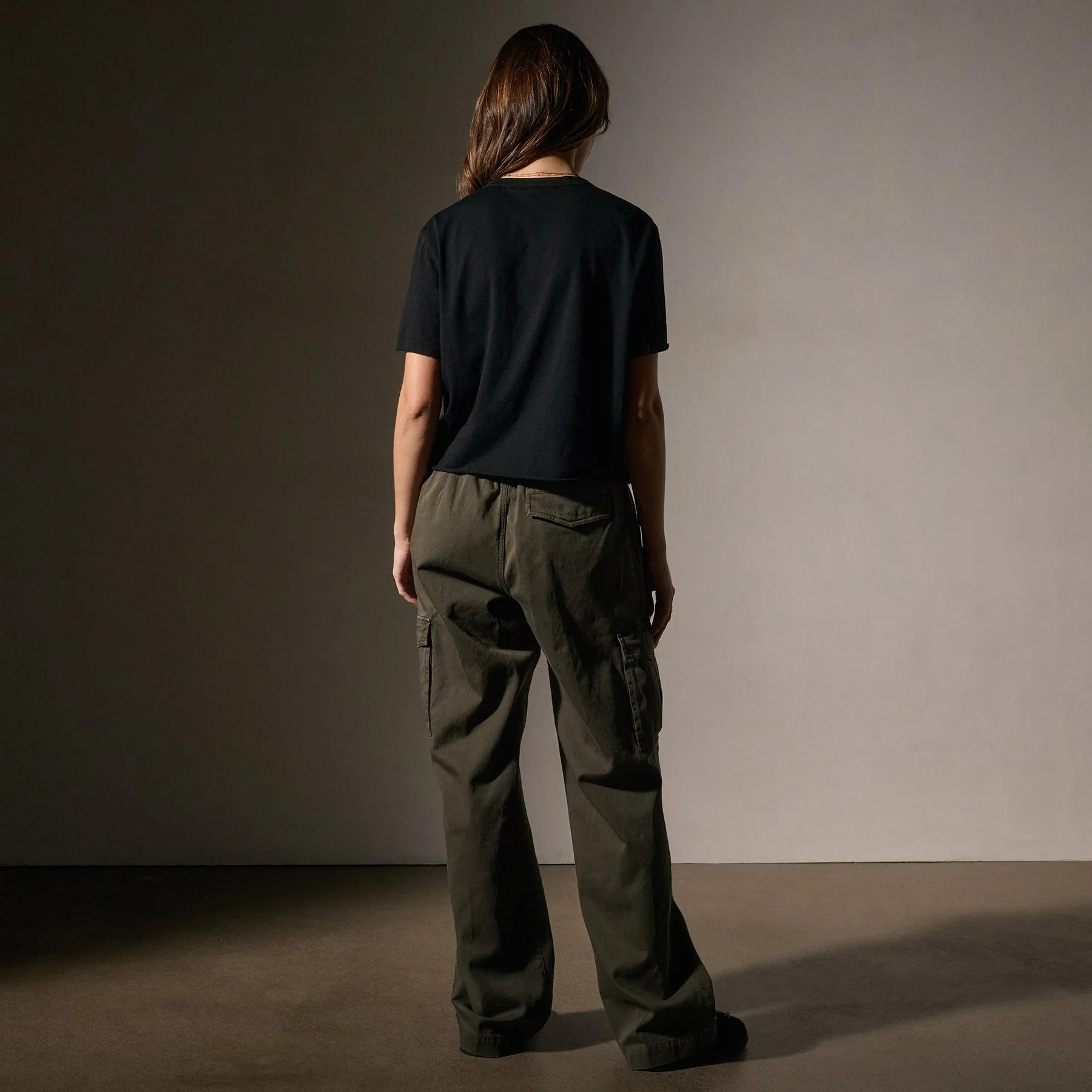 Cotton Linen Silk Tee - Black