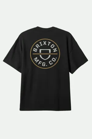 Crest II S/S Standard T-Shirt - Black/Off White/Copper