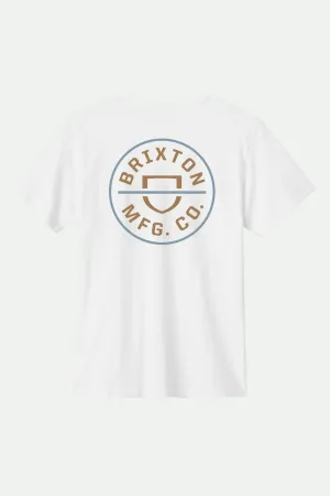 Crest II S/S Standard T-Shirt - White/Light Brown/Slate