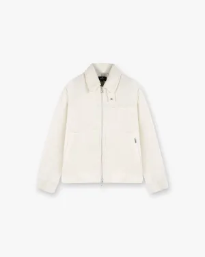 Crinkle Trucker Jacket - Ecru