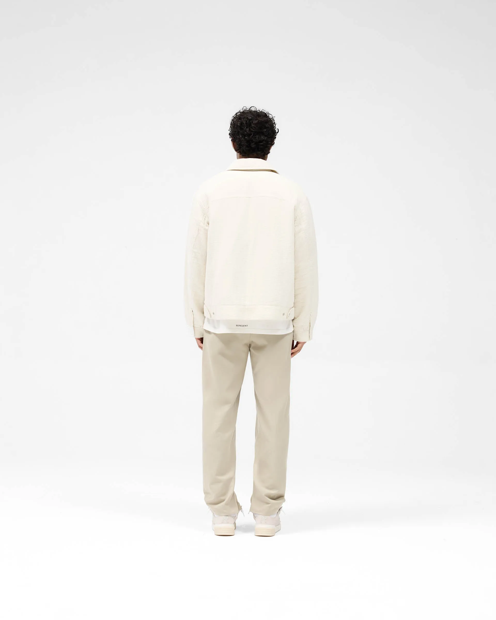 Crinkle Trucker Jacket - Ecru