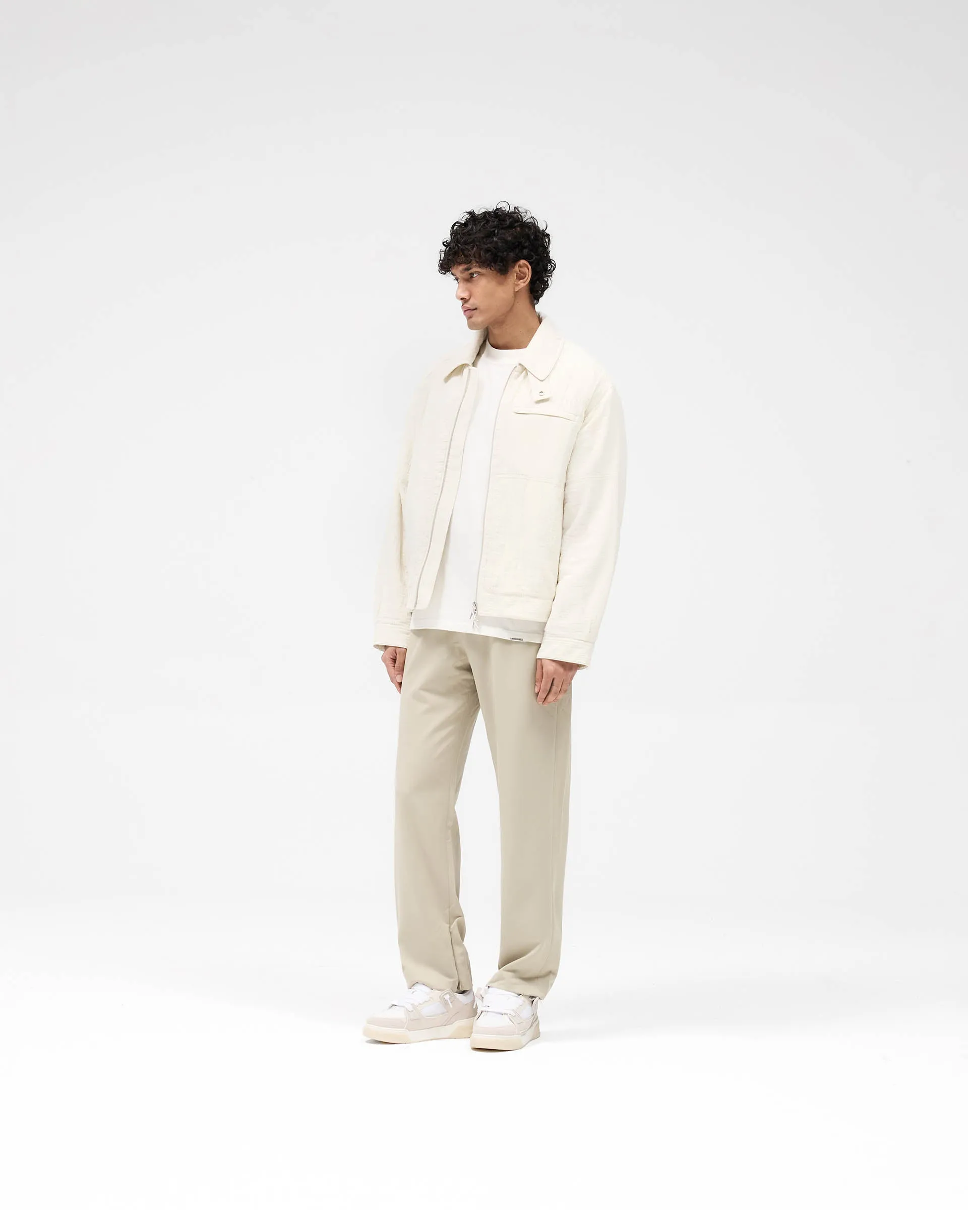 Crinkle Trucker Jacket - Ecru