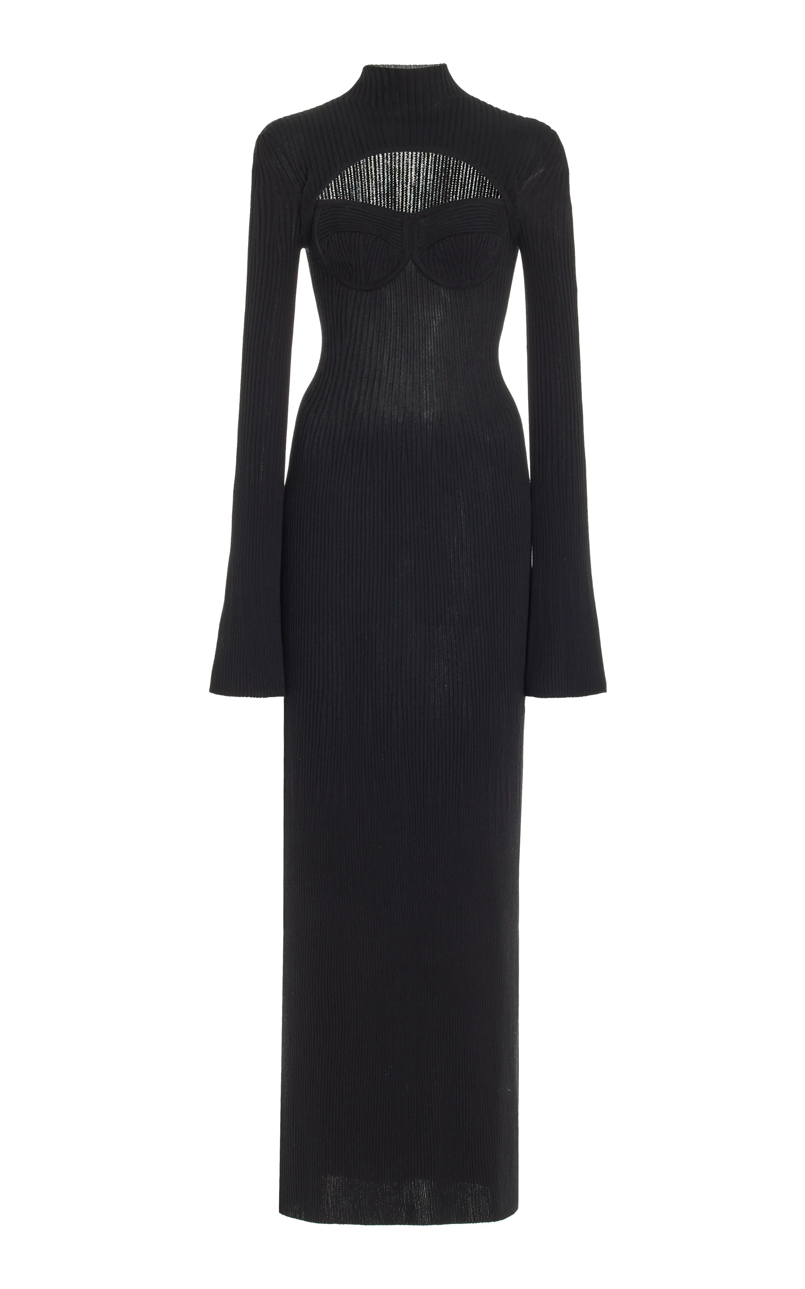 Danica Knit Dress in Black Merino Wool Cashmere