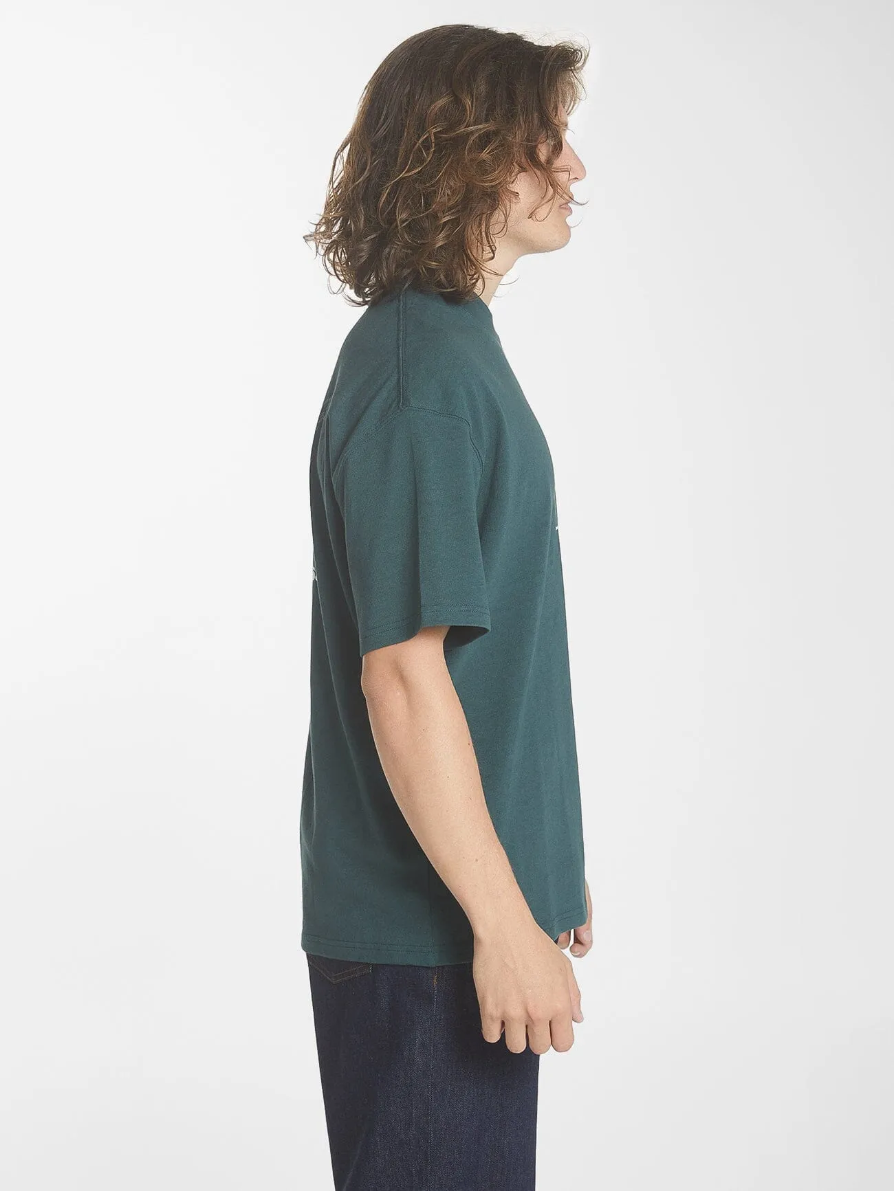 Energy Is Precious Box Fit Oversize Tee - Dark Jade