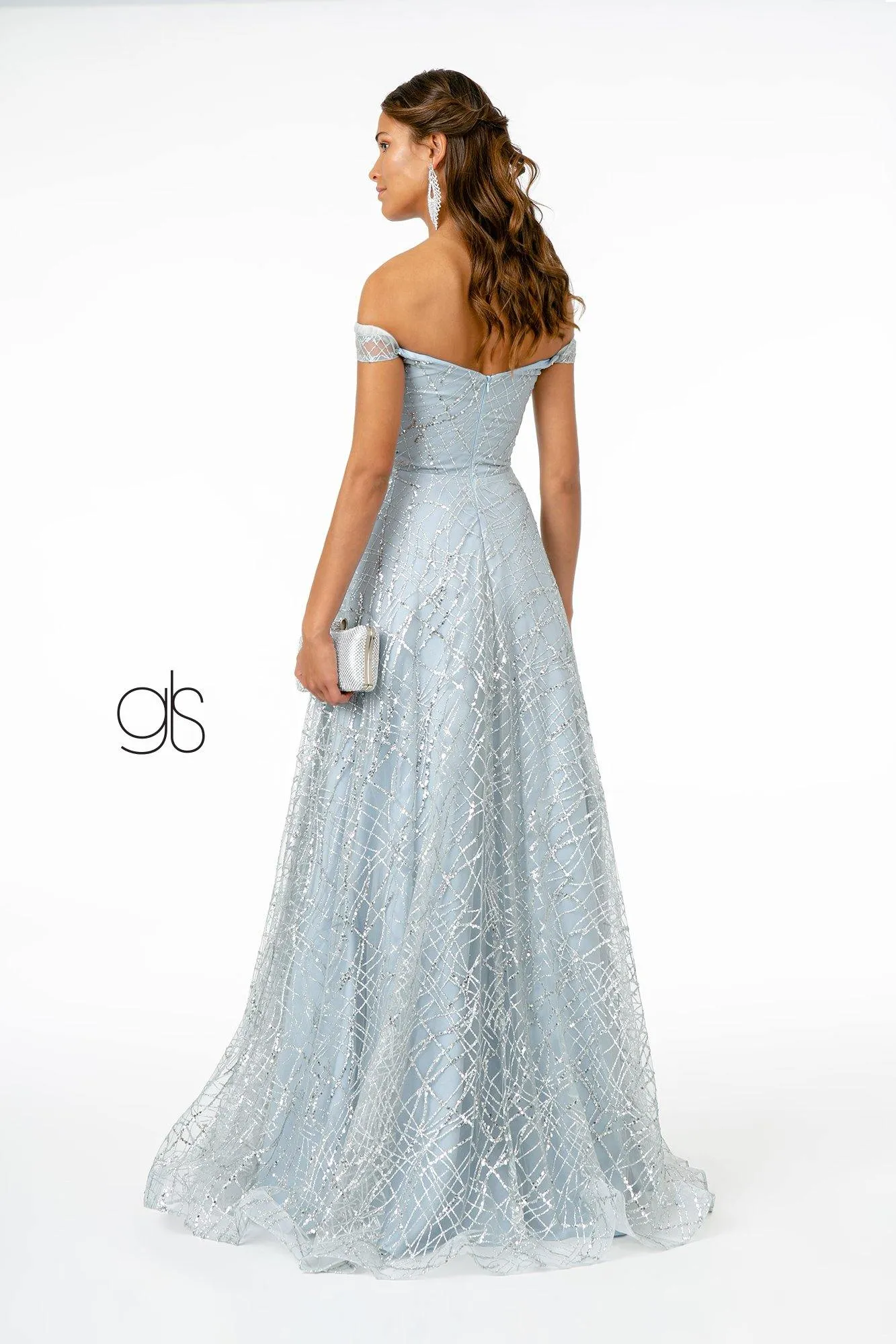 Floral Embroidery Long Prom A-Line Dress