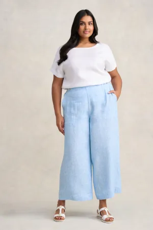 French Linen 7/8th Pant - Chambray Cross Dye