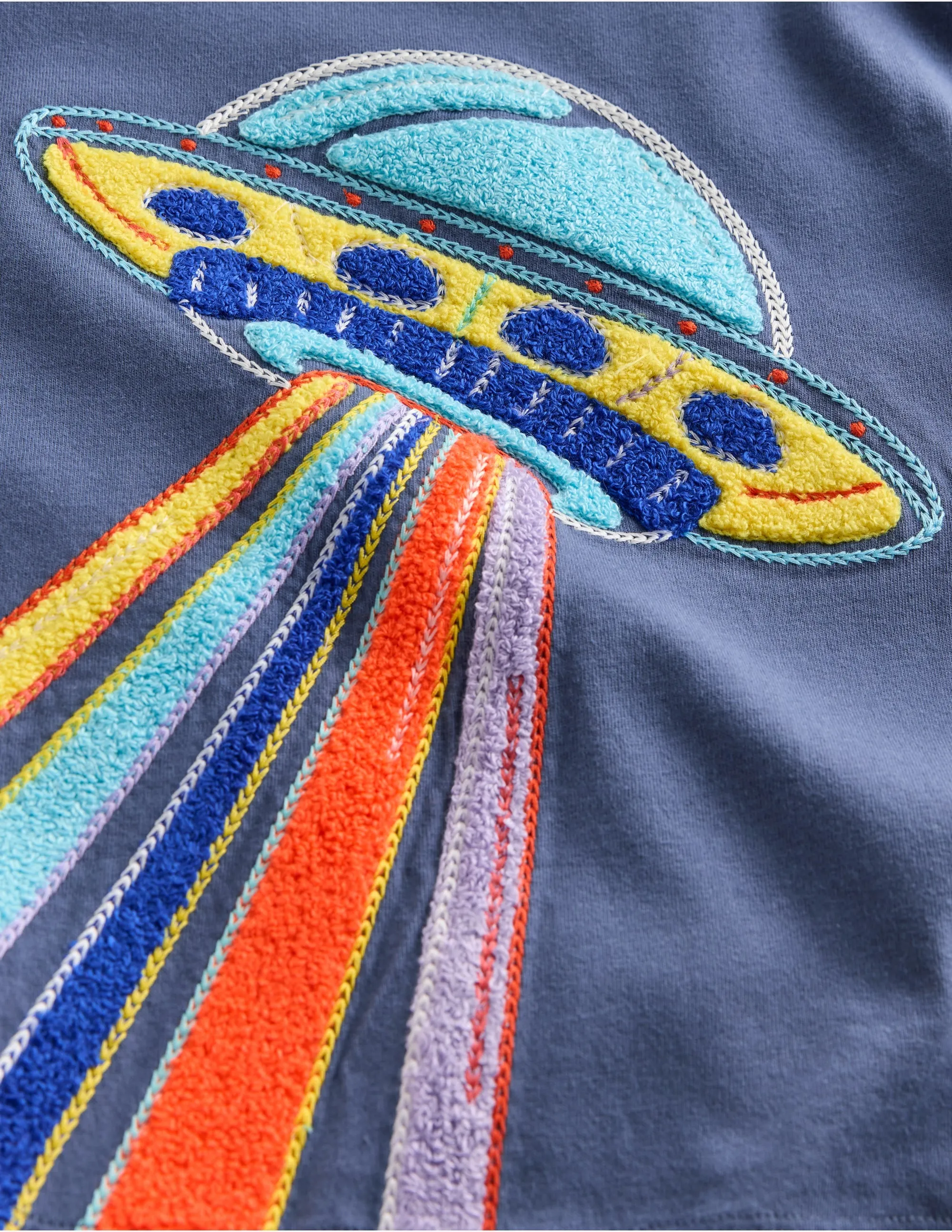 Glow Superstitch T-Shirt-Robot Blue UFO