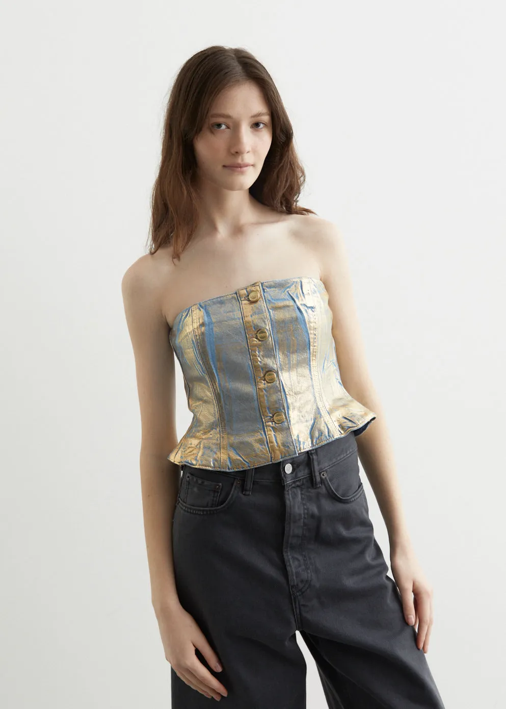 Gold Denim Top