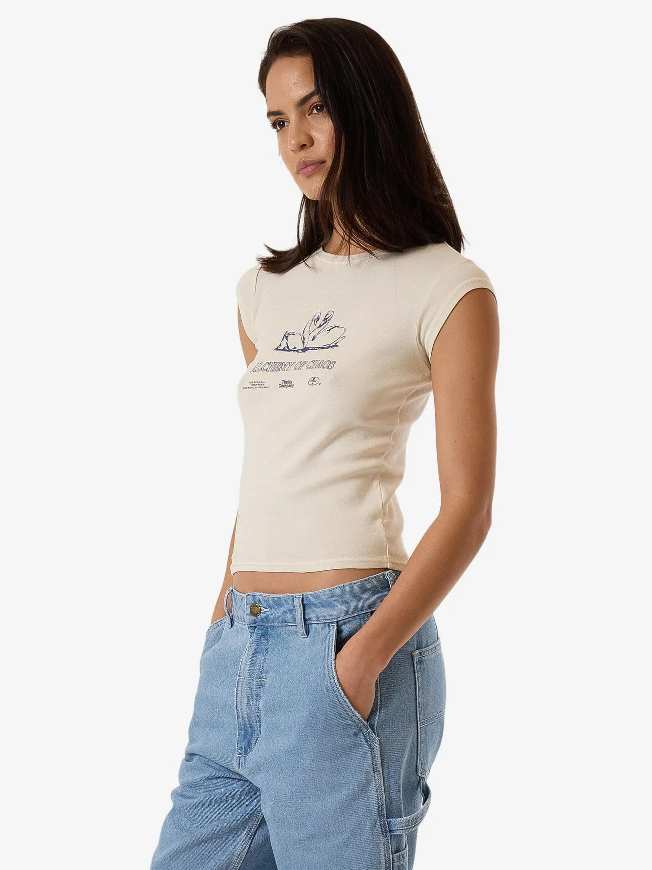 Grace And Chaos Cap Sleeve Tee - Heritage White