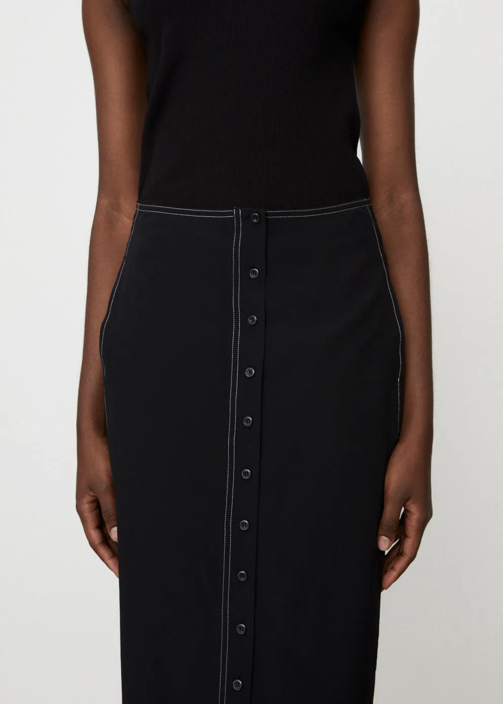 H-Line Button Skirt