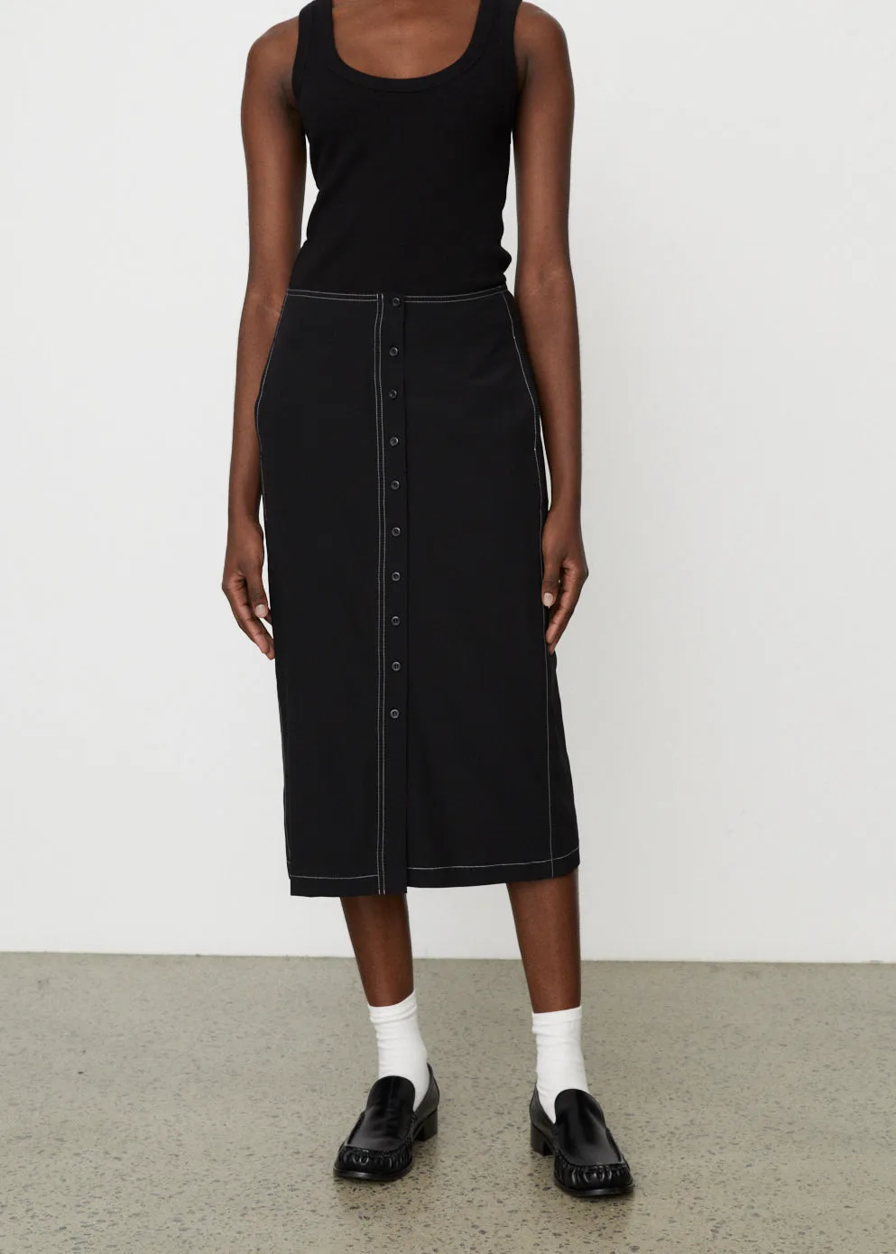 H-Line Button Skirt