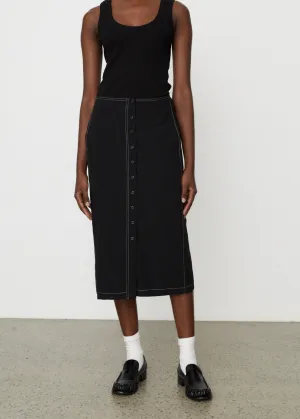 H-Line Button Skirt
