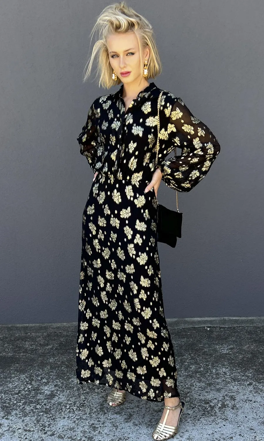 hoss Venue Dress - Black Gold