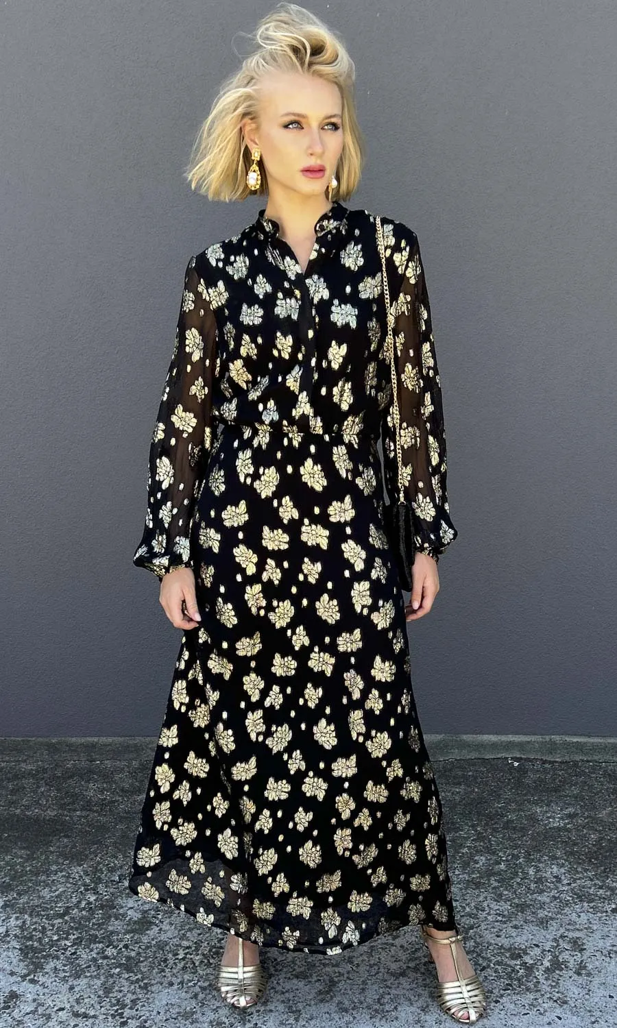 hoss Venue Dress - Black Gold