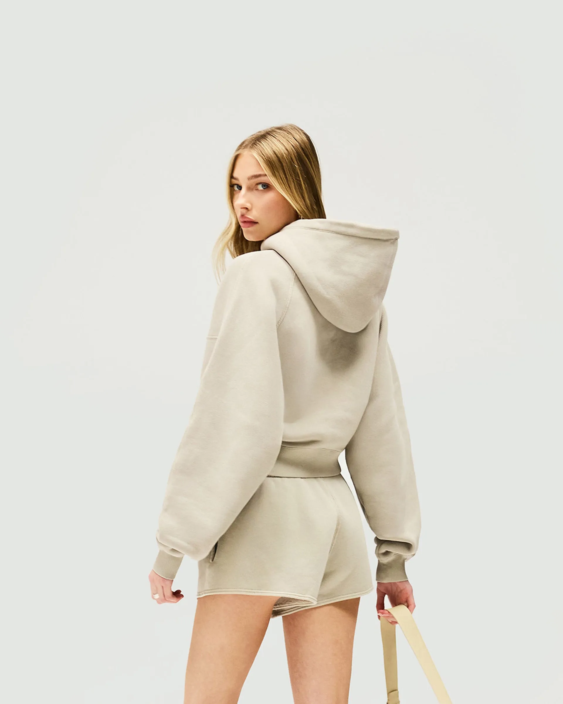 Initial Oversized Crop Hoodie - Storm