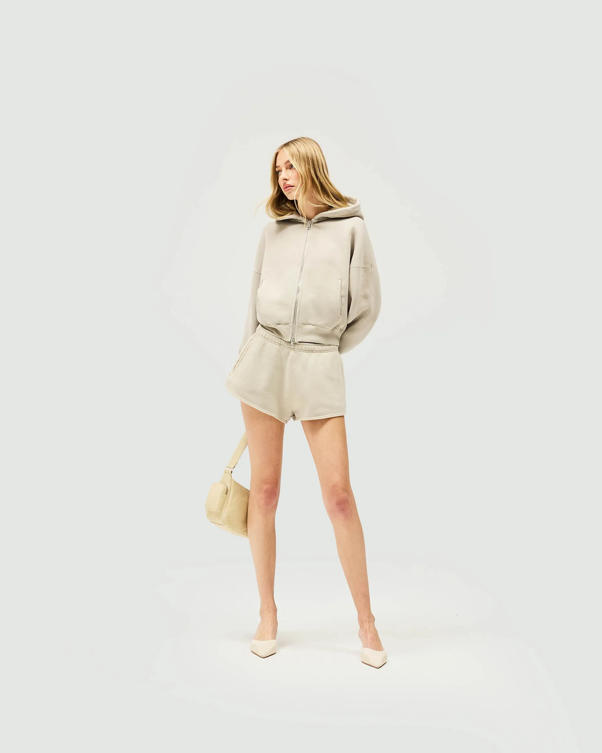 Initial Oversized Crop Hoodie - Storm