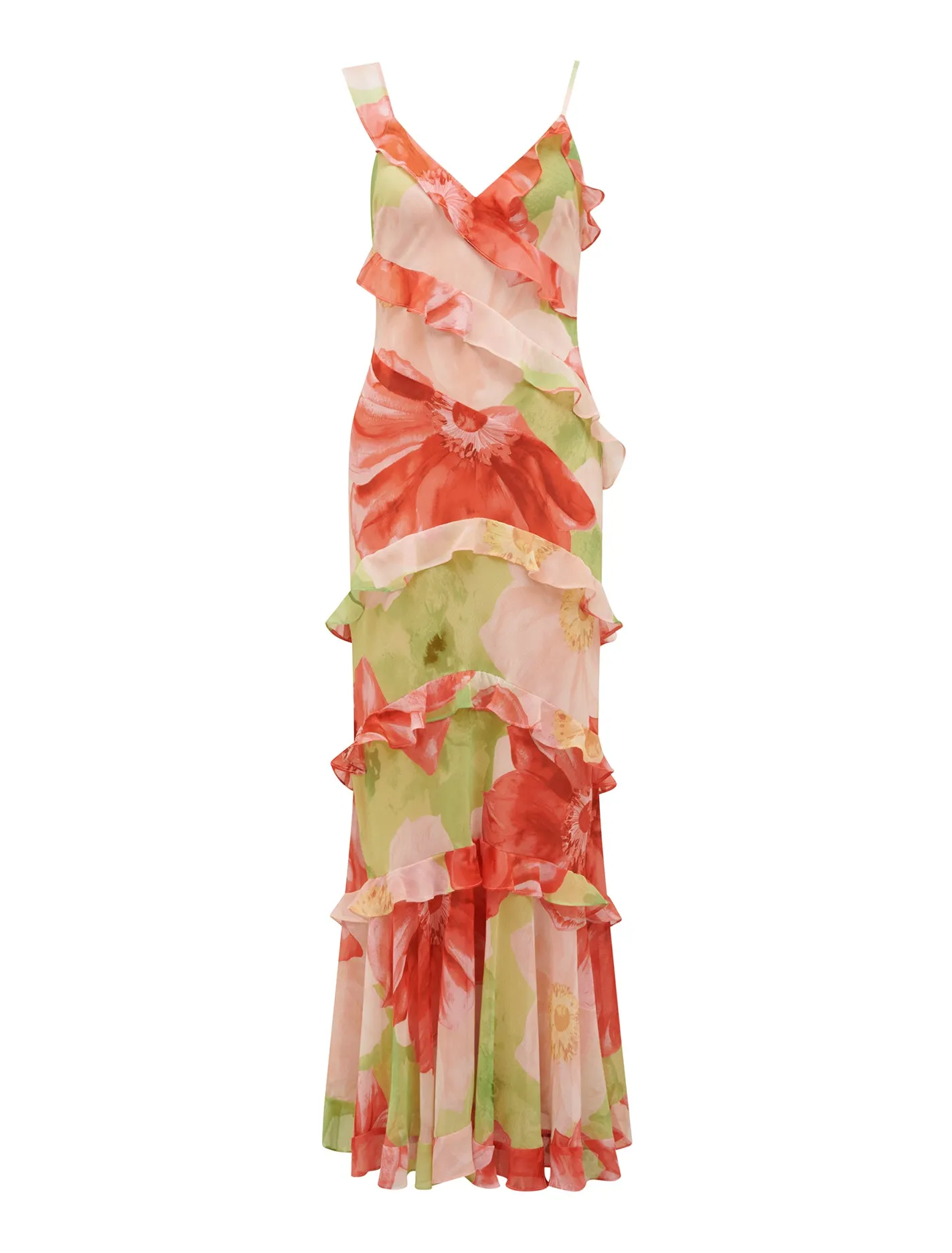 Isla Ruffle Asym Maxi Dress