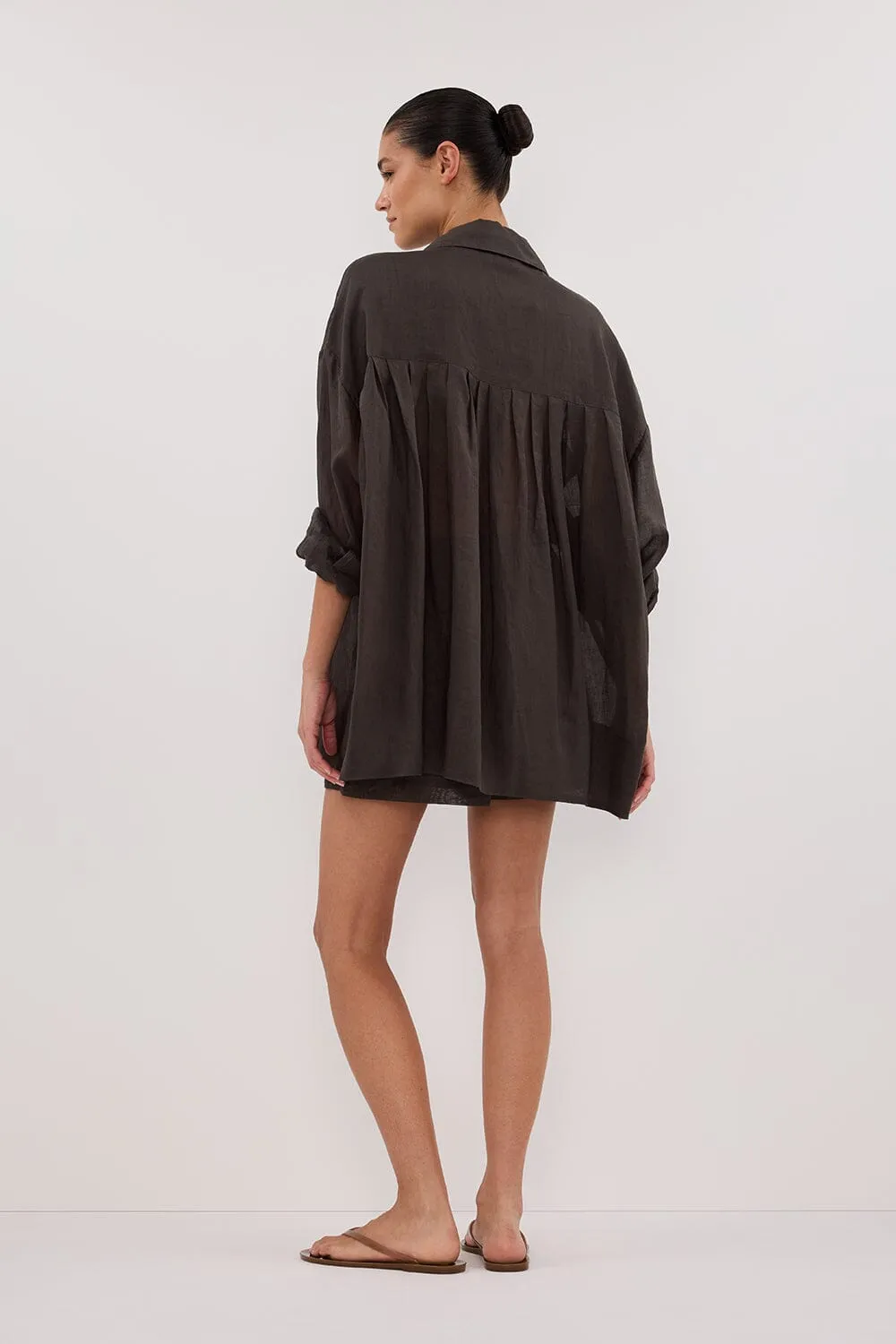 KAI PETROL OVERSIZED RAMIE SLEEVED SHIRT
