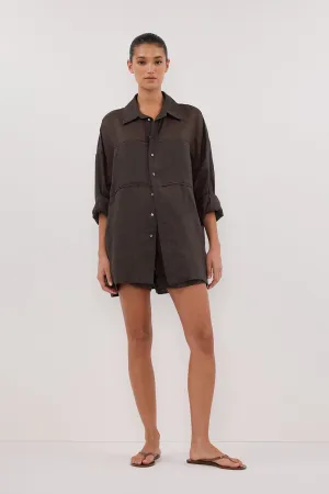 KAI PETROL OVERSIZED RAMIE SLEEVED SHIRT