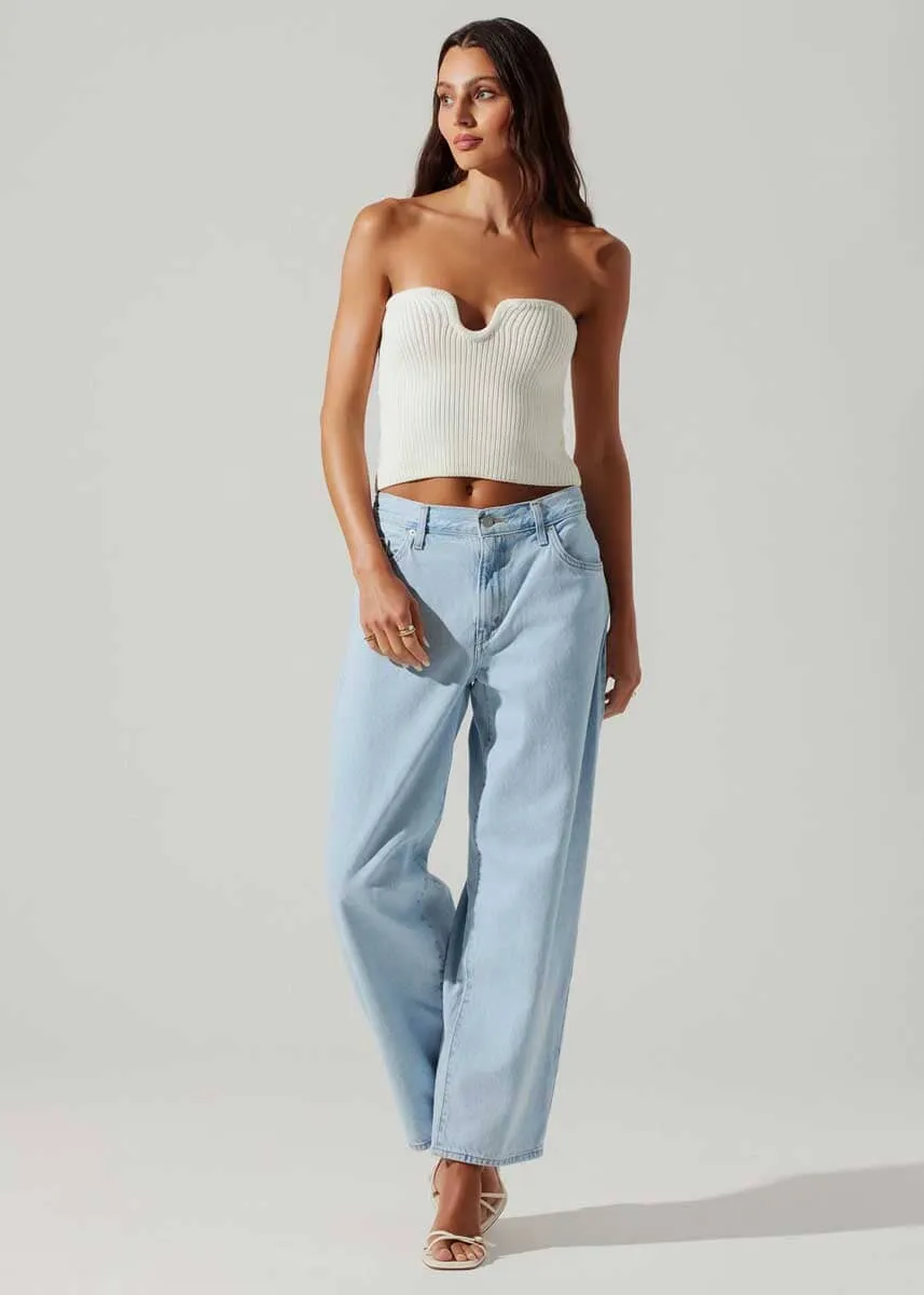 Kailee Sweater Tube Top - Off White