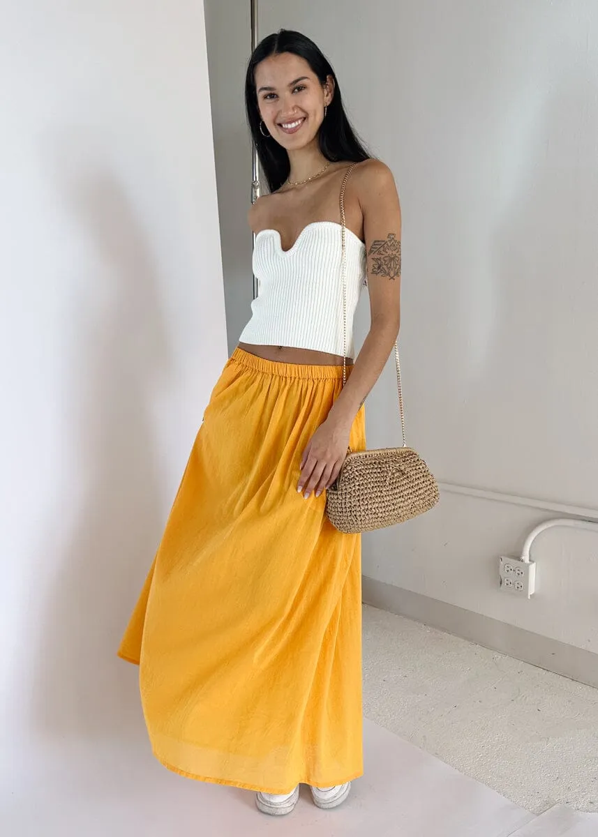 Kailee Sweater Tube Top - Off White