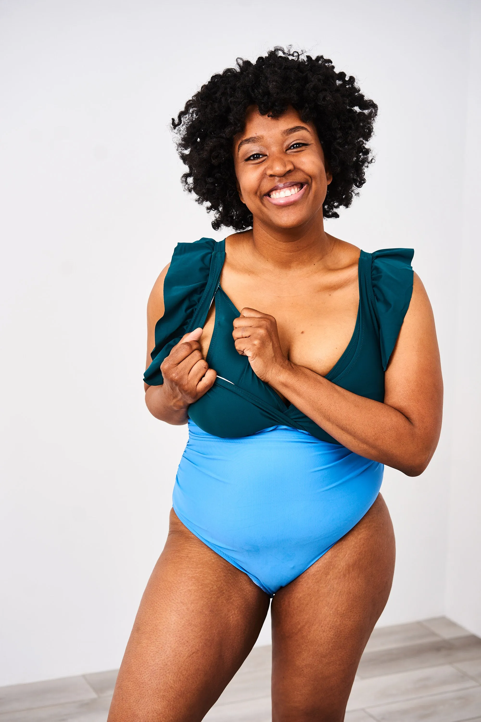 Latched Mama Lace Up Nursing Swim One Piece