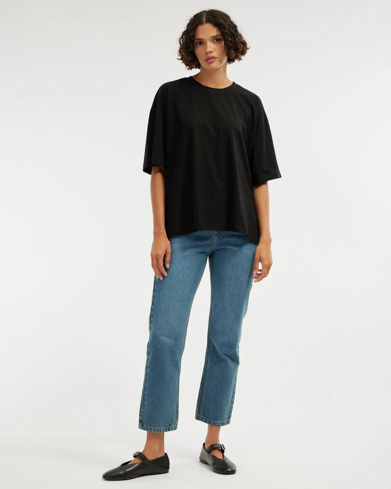 Leah Boyfriend Tee - Black