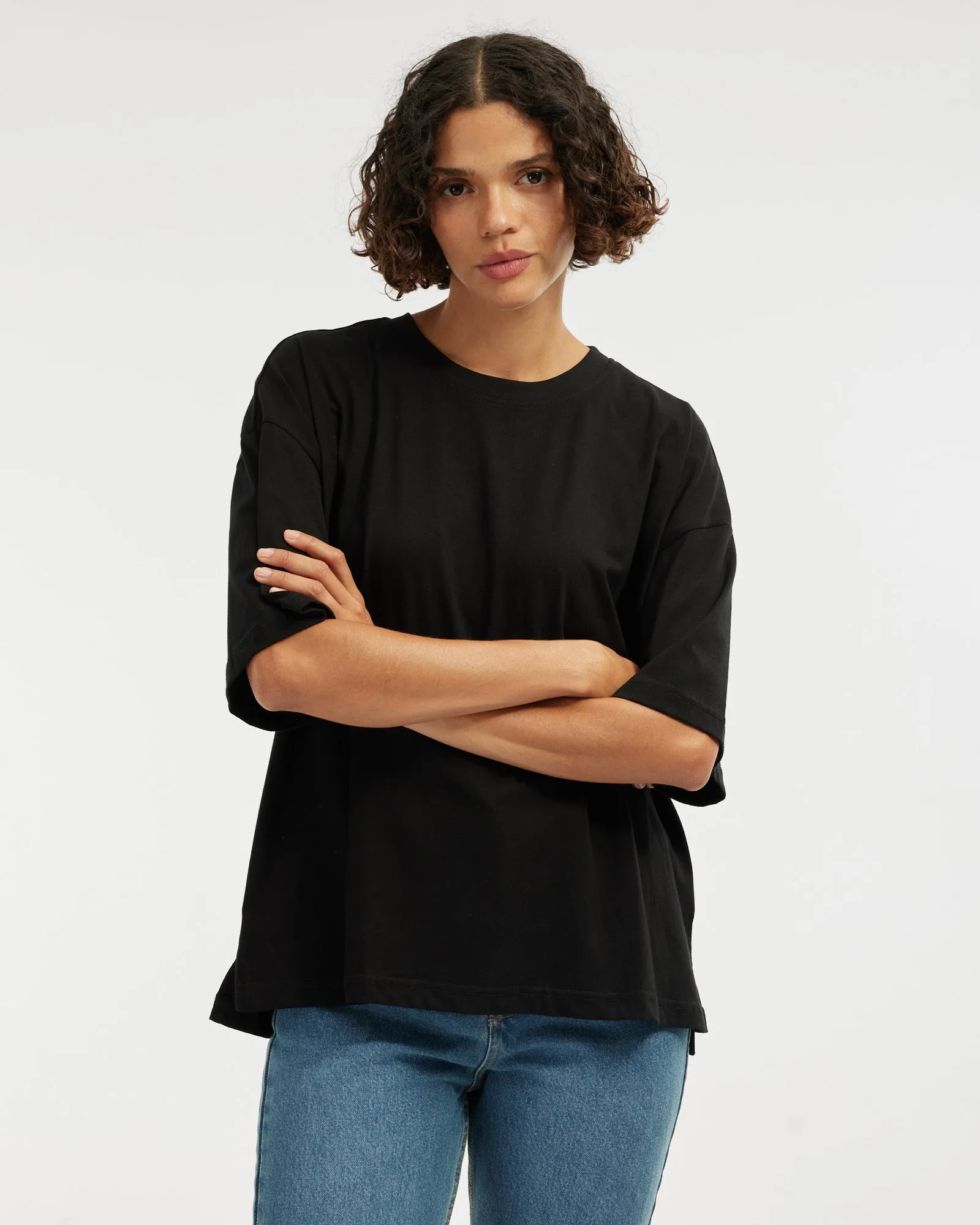 Leah Boyfriend Tee - Black