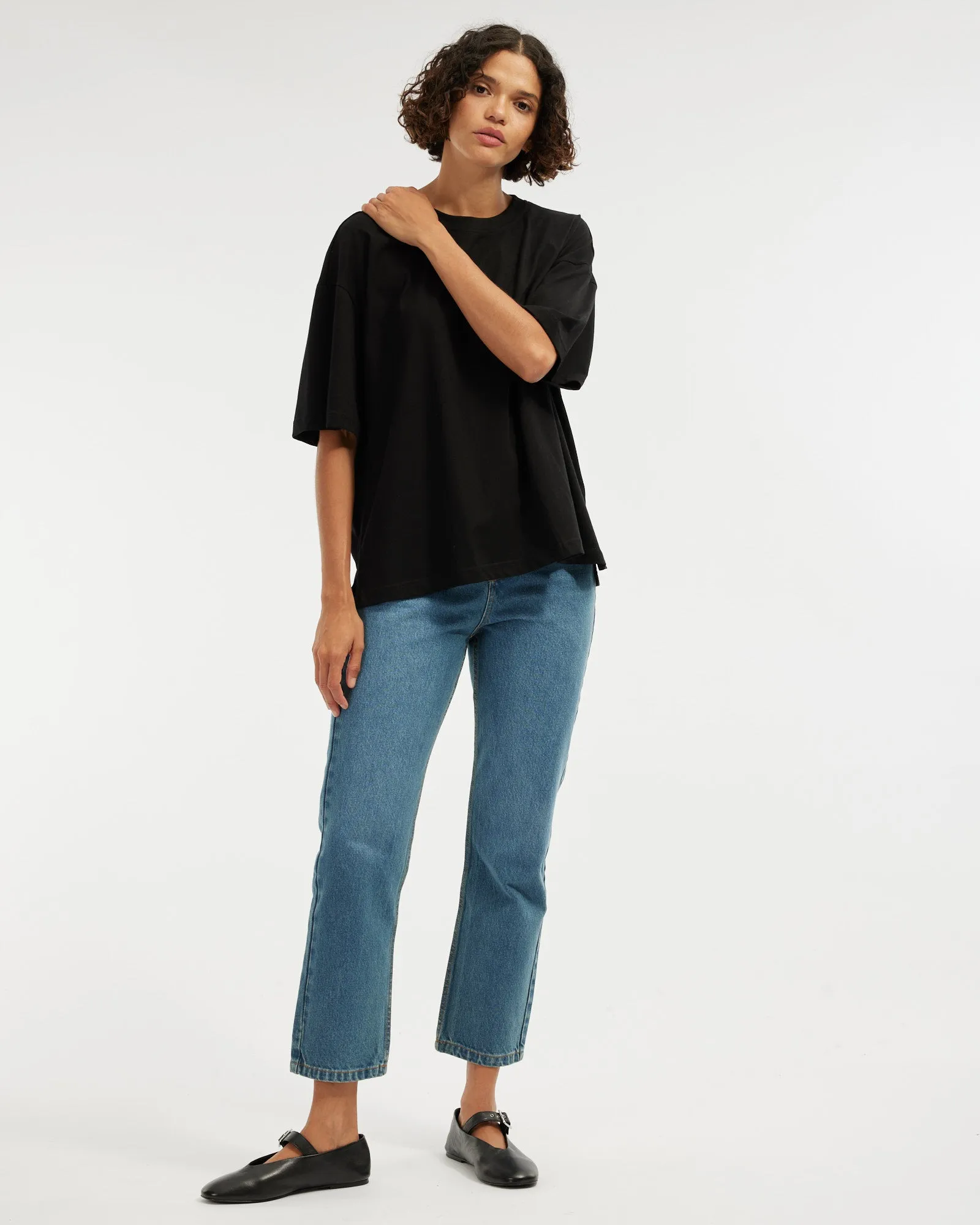 Leah Boyfriend Tee - Black