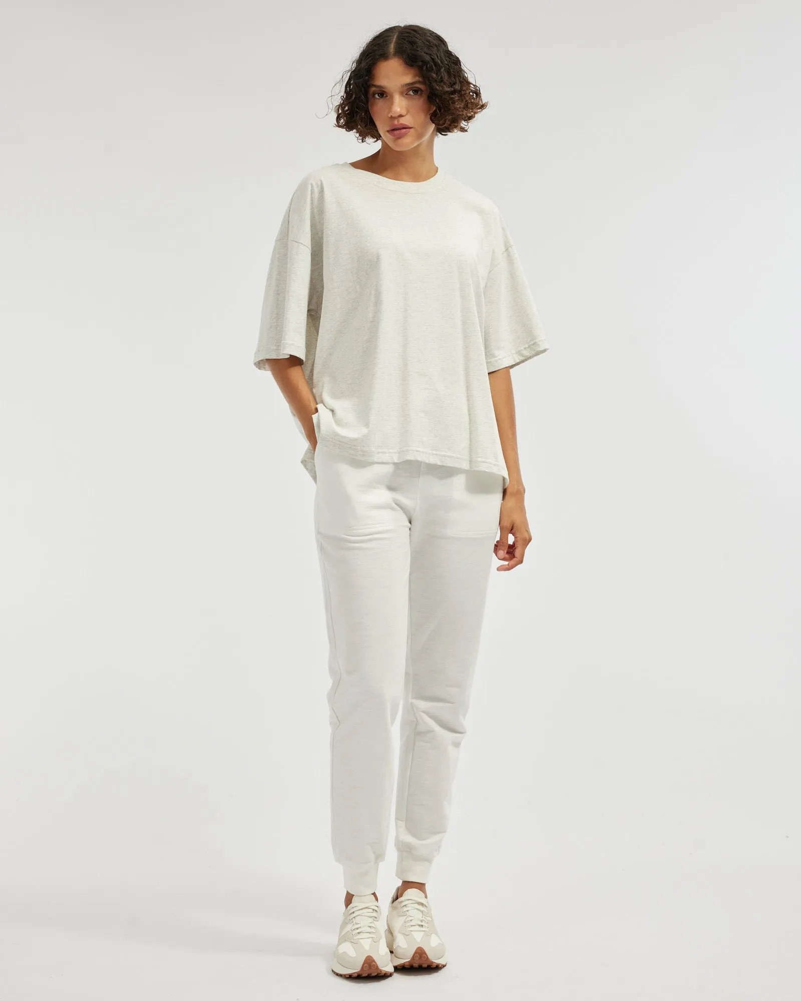 Leah Boyfriend Tee - Marle Grey