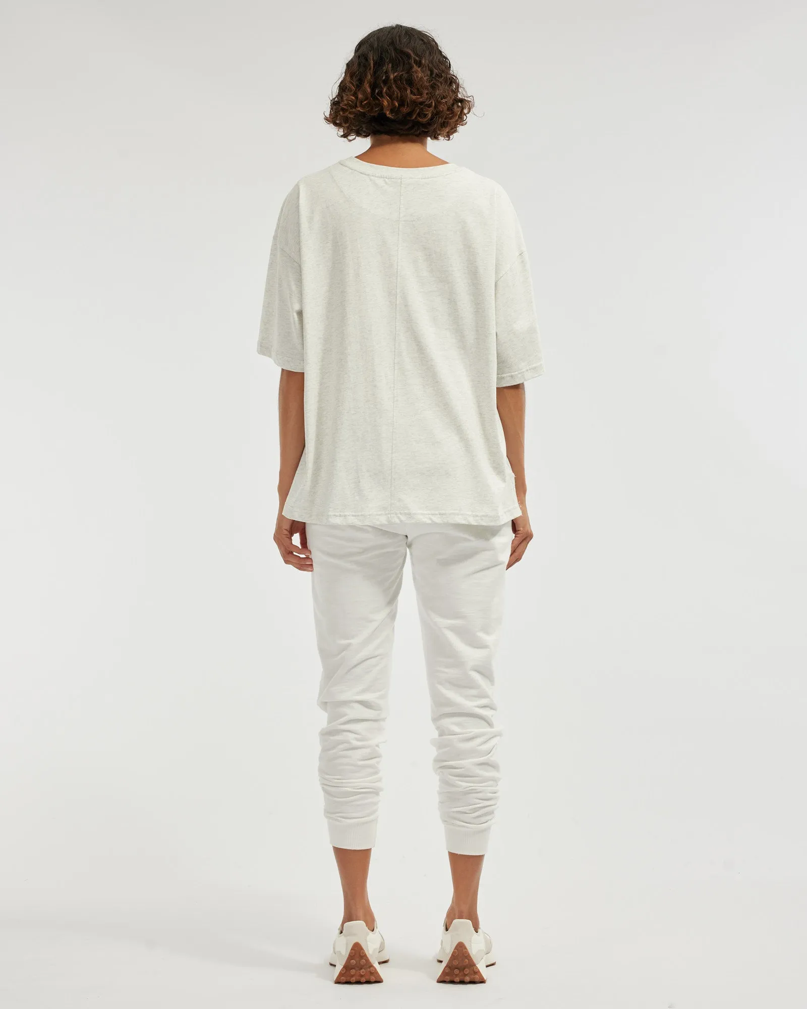 Leah Boyfriend Tee - Marle Grey
