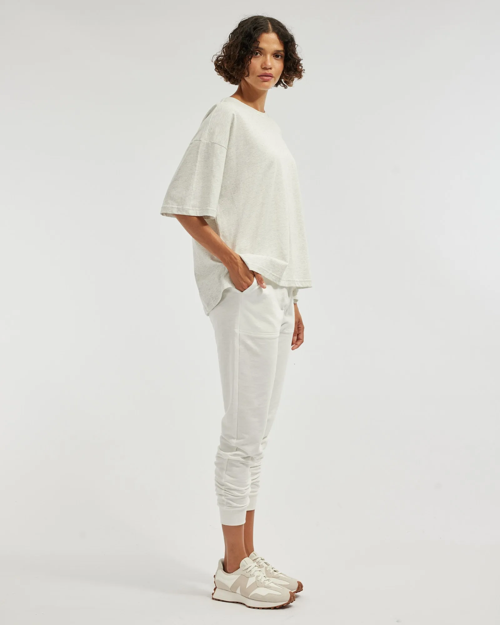 Leah Boyfriend Tee - Marle Grey