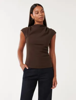 Leenah Grown On Neck Crepe Top