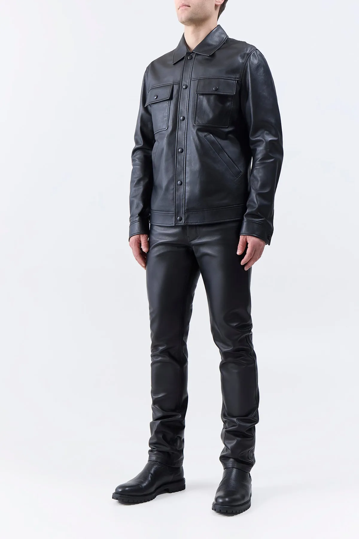 Levy Jacket in Black Nappa Leather
