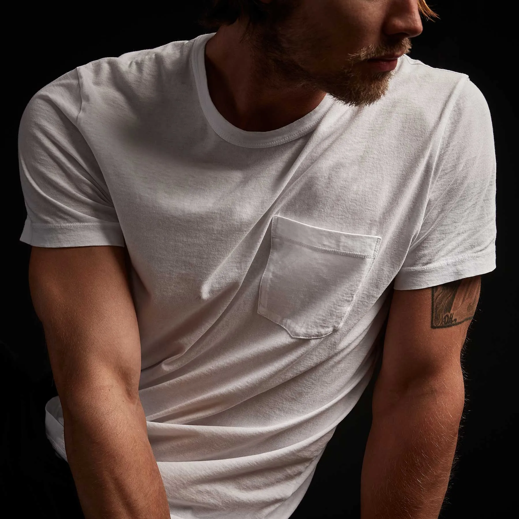 Lightweight Jersey Pocket Tee - White